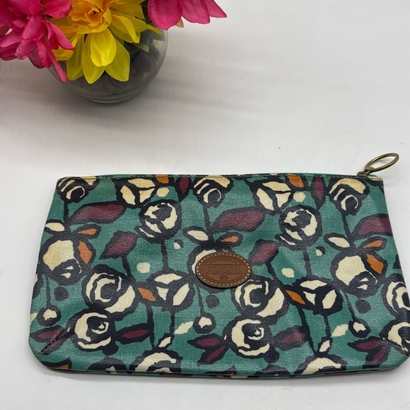 Fossil Vintage Floral Plastic Coated Pouch FP7190 - Picture 1 of 9
